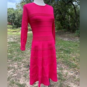 Vince Camuto Hot Pink Long Sleeve Dress